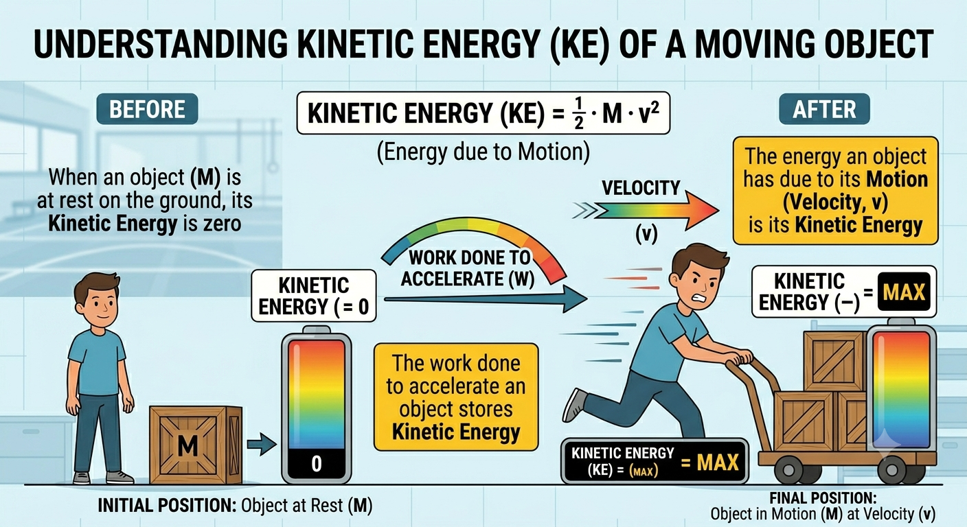 Diagram comparing kinetic energy of a slow and fast car