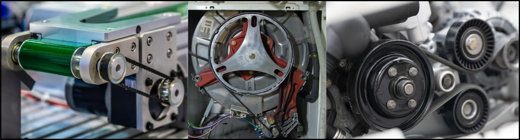 Open and crossed belt drive diagram